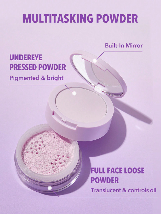 پودر فیکس دو منظور شیگلم (دو کاره صورت و زیر چشم) مدل Insta-Ready Face & Under Eye Setting Powder Duo