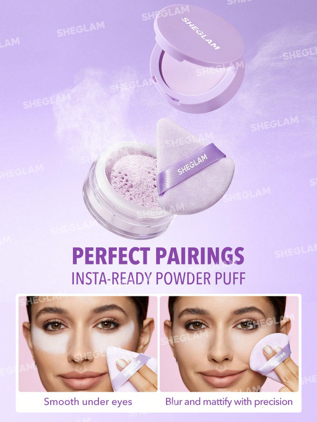 پودر فیکس دو منظور شیگلم (دو کاره صورت و زیر چشم) مدل Insta-Ready Face & Under Eye Setting Powder Duo
