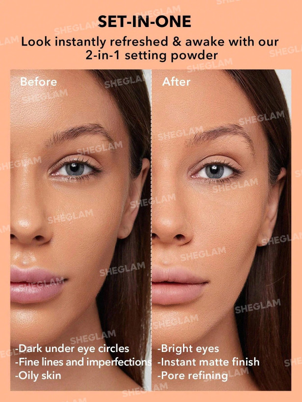 پودر فیکس دو منظور شیگلم (دو کاره صورت و زیر چشم) مدل Insta-Ready Face & Under Eye Setting Powder Duo